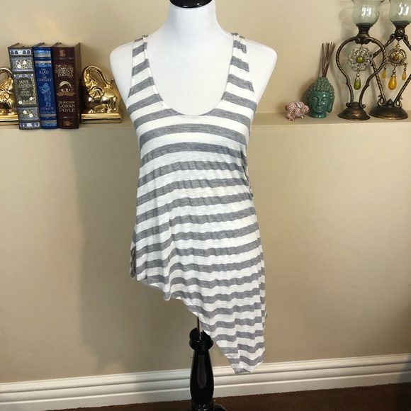 LF Emma & Sam Striped Asymmetrical Tank Sz M - Picture 2 of 5